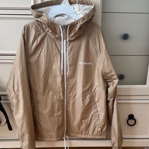 Columbia Women's Beige Hooded Windbreaker